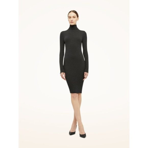 WOLFORD Merino Wool Ribbed Dress Anthr. Melé Size Large NWT $720 - Picture 1 of 6